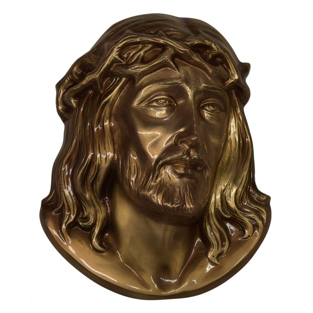 Jesuskopf Messing massiv (19 cm)
