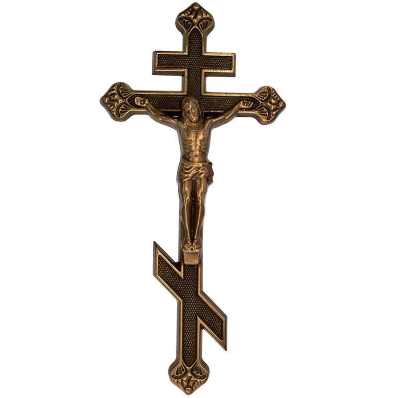 Orthodoxes Kreuz Messing (36 cm)