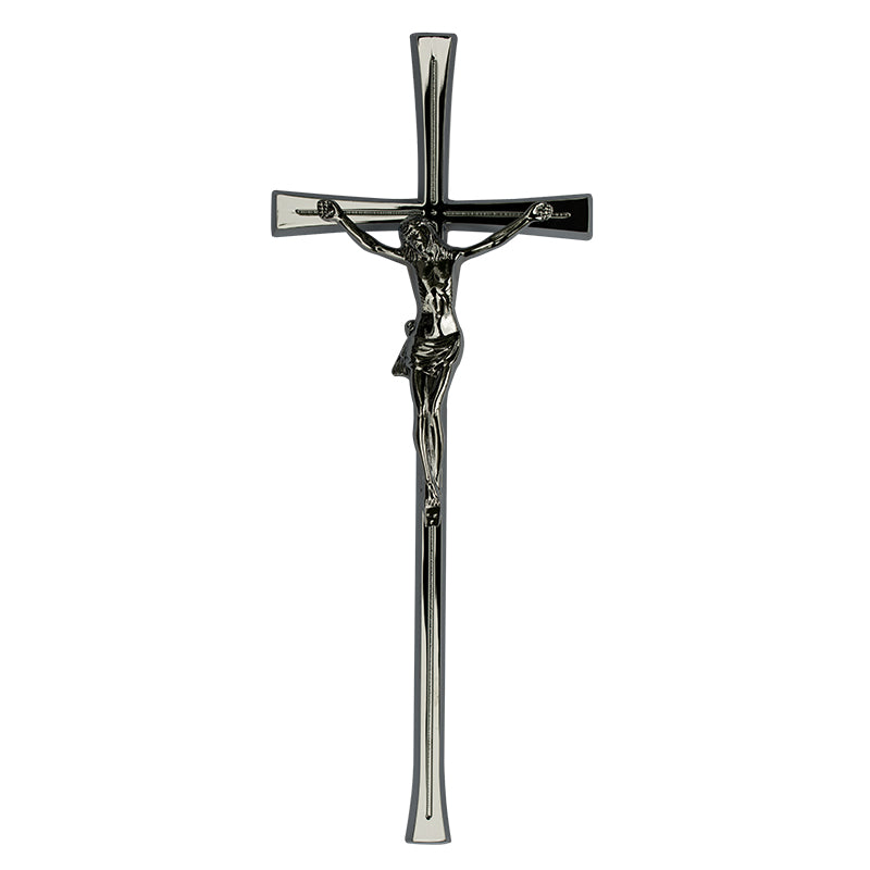 Kreuz Messing verchromt (40 cm) Schmale Form