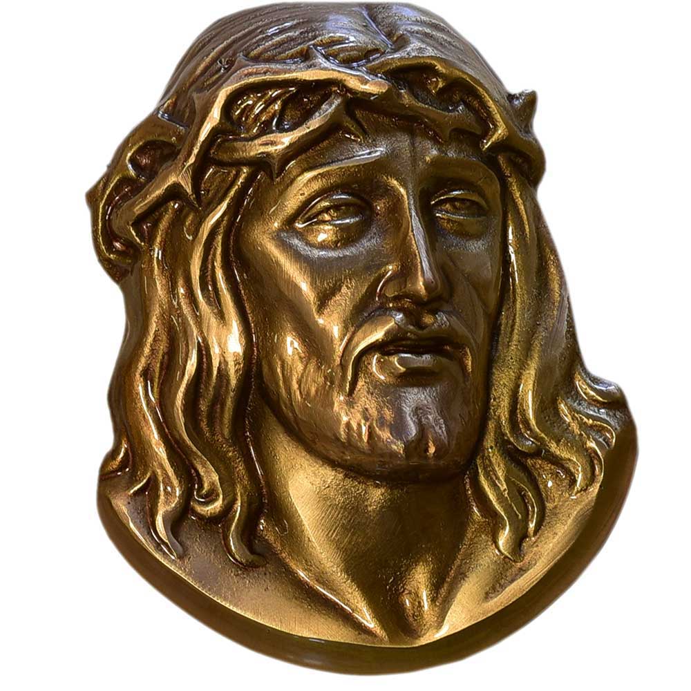 Jesuskopf Messing massiv (13 cm)