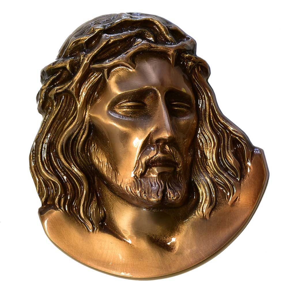 Jesuskopf Messing massiv (17 cm)