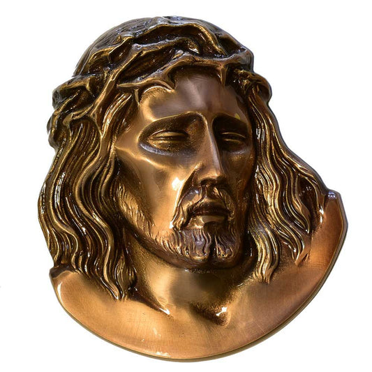 Jesuskopf Messing massiv (17 cm)