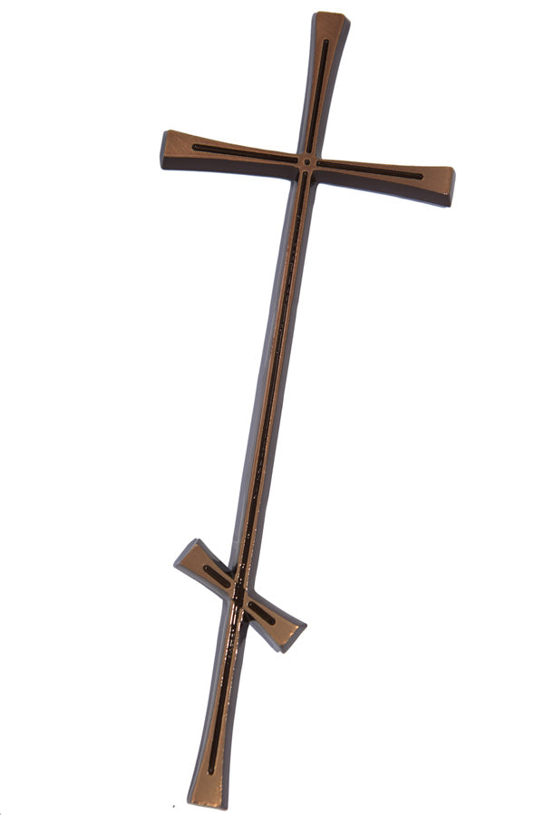 Orthodoxes Kreuz Messing massiv (30 cm)