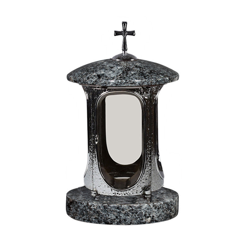 Grablaterne aus Granit verchromt – Steel Grey