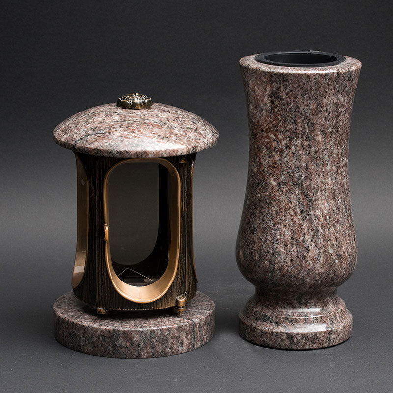 Laterne Vase Granit – Lila Gerais
