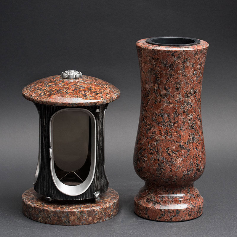 Laterne Vase Granit – Imperial Rot