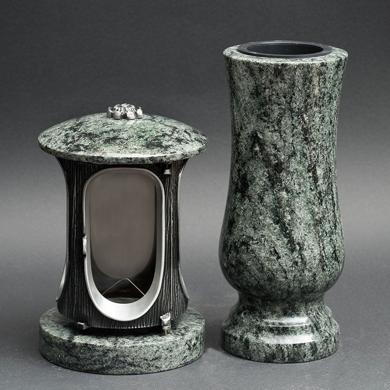 Laterne Vase Granit – Olive Green