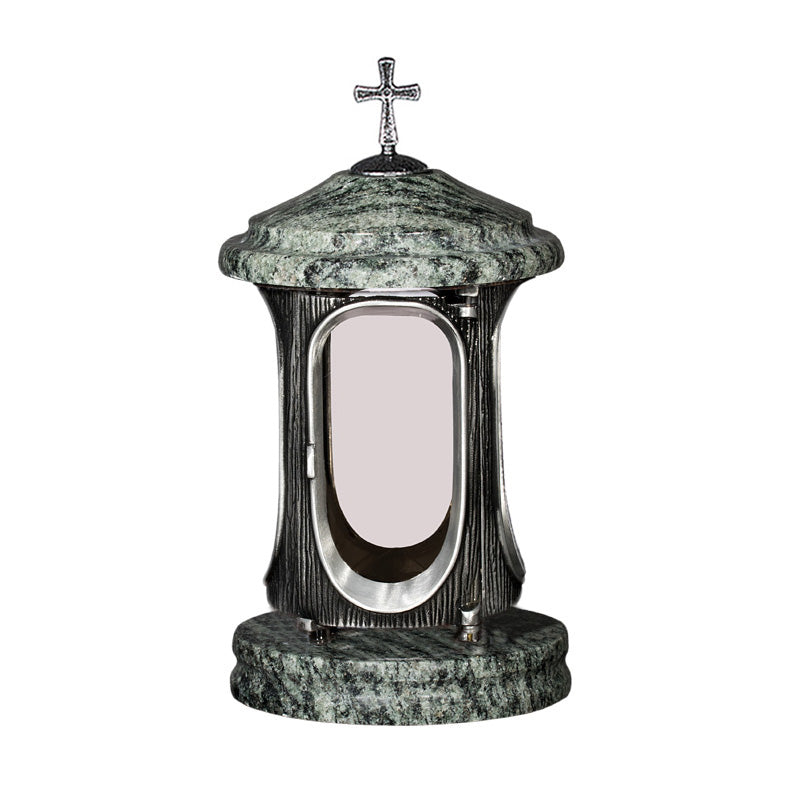 Grablaterne Klassisch Spitz aus Granit Olive Green