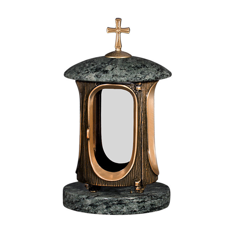 Grablaterne Klassisch Gold – Olive Green
